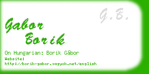 gabor borik business card