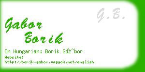 gabor borik business card